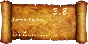 Barta Bajnok névjegykártya